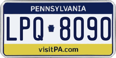 PA license plate LPQ8090