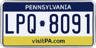 PA license plate LPQ8091
