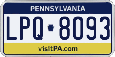 PA license plate LPQ8093