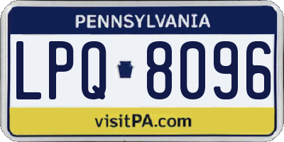 PA license plate LPQ8096