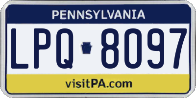 PA license plate LPQ8097
