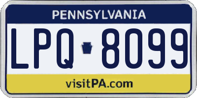 PA license plate LPQ8099