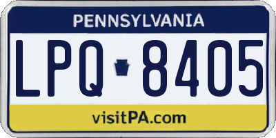 PA license plate LPQ8405