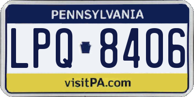 PA license plate LPQ8406