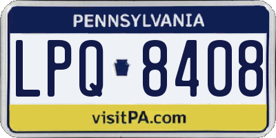 PA license plate LPQ8408