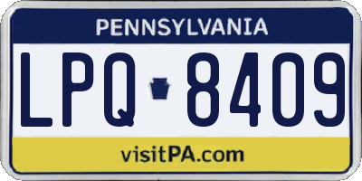 PA license plate LPQ8409
