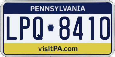 PA license plate LPQ8410