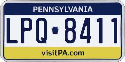 PA license plate LPQ8411