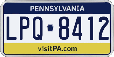 PA license plate LPQ8412