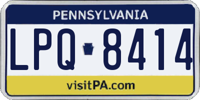 PA license plate LPQ8414
