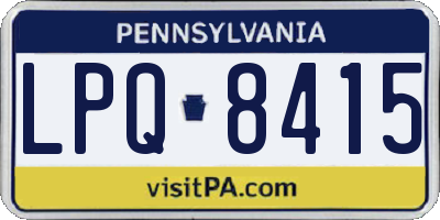 PA license plate LPQ8415