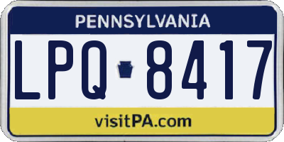 PA license plate LPQ8417