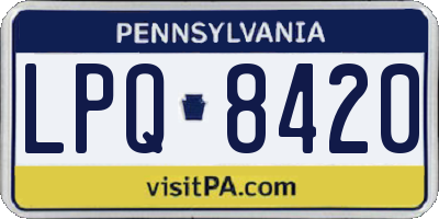 PA license plate LPQ8420
