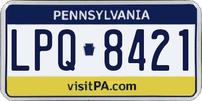PA license plate LPQ8421