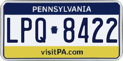 PA license plate LPQ8422