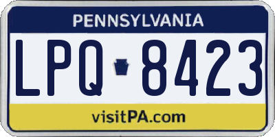 PA license plate LPQ8423