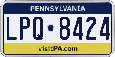 PA license plate LPQ8424