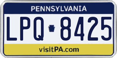 PA license plate LPQ8425