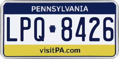 PA license plate LPQ8426