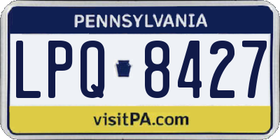 PA license plate LPQ8427