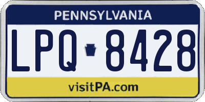 PA license plate LPQ8428