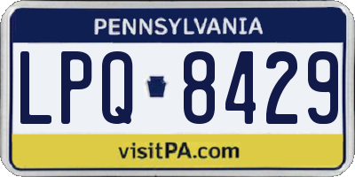 PA license plate LPQ8429