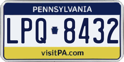 PA license plate LPQ8432