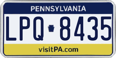 PA license plate LPQ8435
