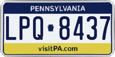 PA license plate LPQ8437