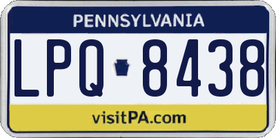 PA license plate LPQ8438