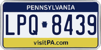 PA license plate LPQ8439