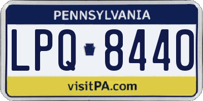 PA license plate LPQ8440