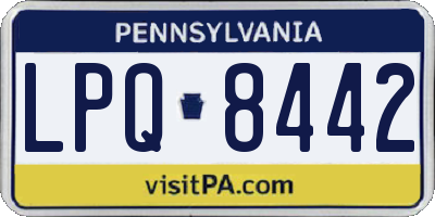 PA license plate LPQ8442