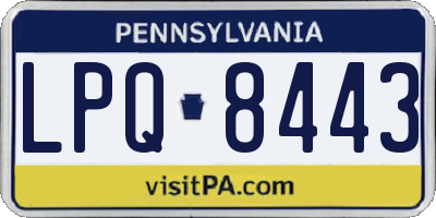 PA license plate LPQ8443