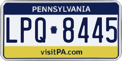 PA license plate LPQ8445