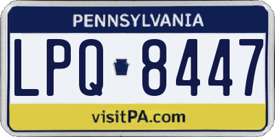 PA license plate LPQ8447