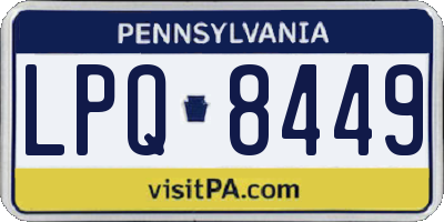 PA license plate LPQ8449
