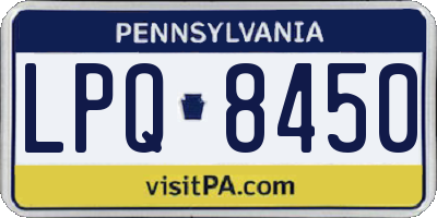 PA license plate LPQ8450
