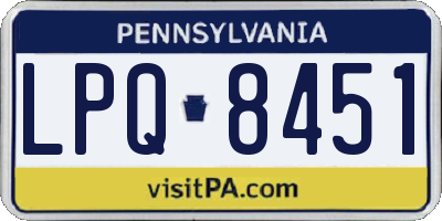 PA license plate LPQ8451