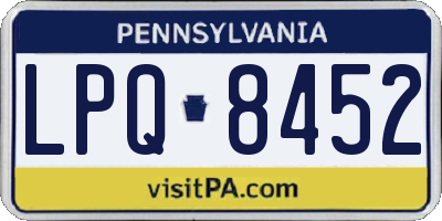 PA license plate LPQ8452