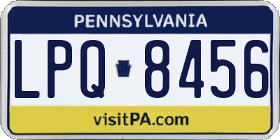 PA license plate LPQ8456