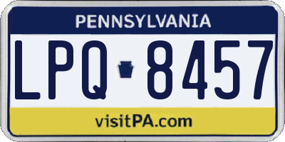 PA license plate LPQ8457