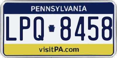 PA license plate LPQ8458