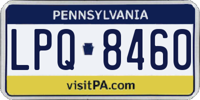 PA license plate LPQ8460