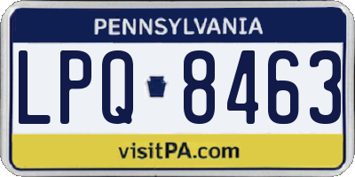 PA license plate LPQ8463