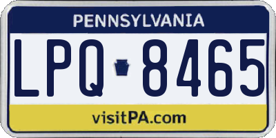 PA license plate LPQ8465