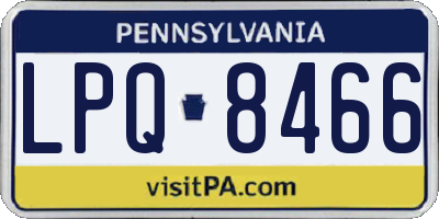 PA license plate LPQ8466