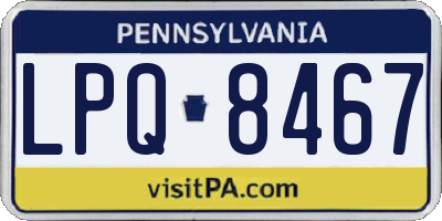 PA license plate LPQ8467