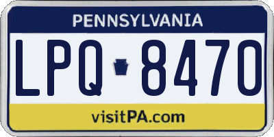PA license plate LPQ8470