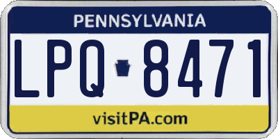 PA license plate LPQ8471